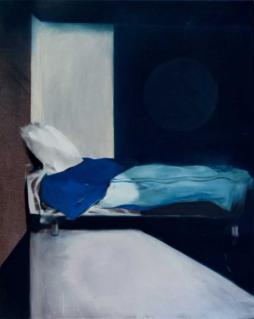 Blaues Bett, 40cm x 60cm, 2016