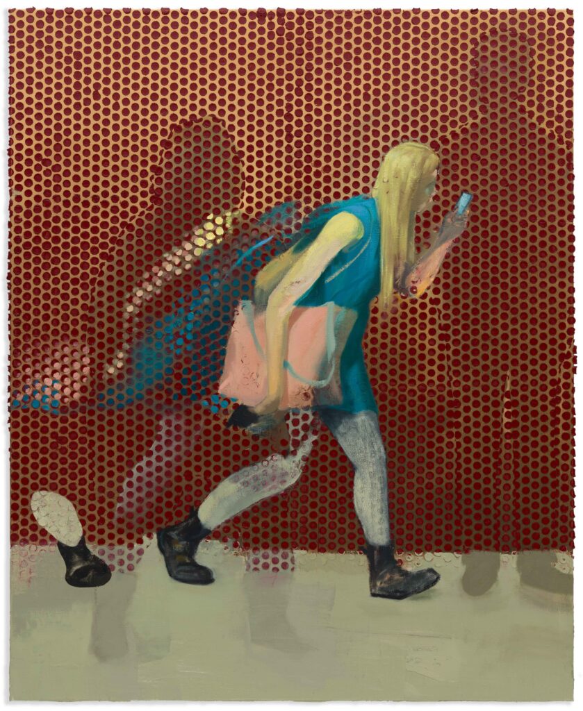 An der Station nach anderen,135x110cm, 2025, Öl auf Leinwand