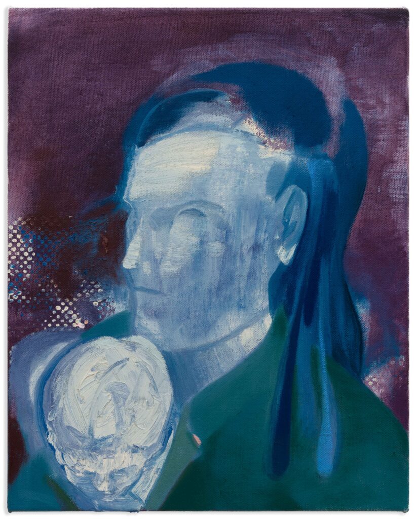 Zwei Köpfe, 50x40cm, 2025, Öl auf Leinwand